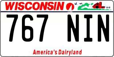 WI license plate 767NIN