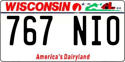 WI license plate 767NIO