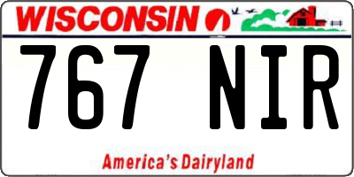 WI license plate 767NIR