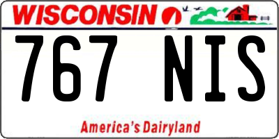 WI license plate 767NIS