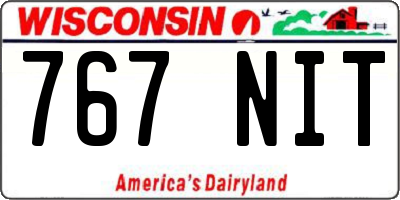 WI license plate 767NIT