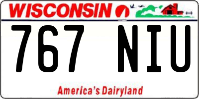 WI license plate 767NIU