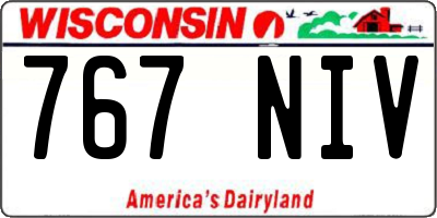 WI license plate 767NIV