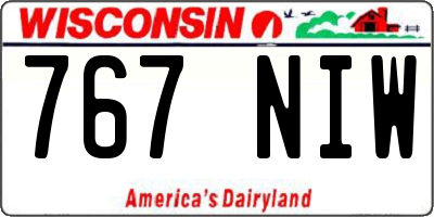 WI license plate 767NIW