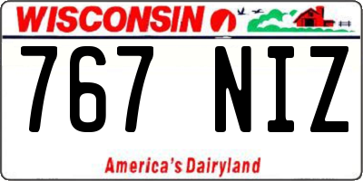 WI license plate 767NIZ