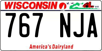 WI license plate 767NJA