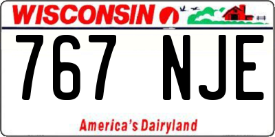 WI license plate 767NJE