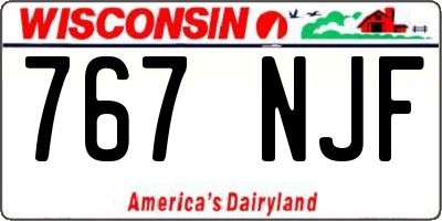 WI license plate 767NJF