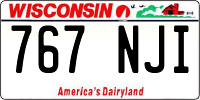 WI license plate 767NJI