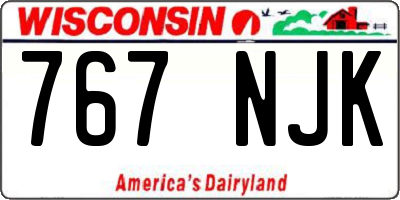 WI license plate 767NJK