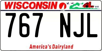 WI license plate 767NJL