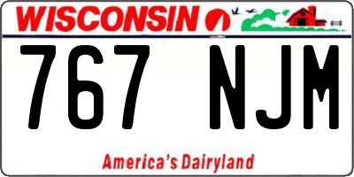 WI license plate 767NJM