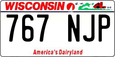 WI license plate 767NJP