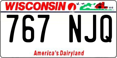 WI license plate 767NJQ
