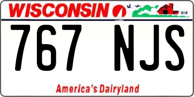 WI license plate 767NJS