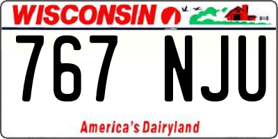 WI license plate 767NJU