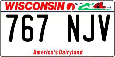 WI license plate 767NJV