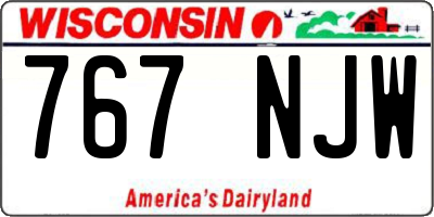 WI license plate 767NJW