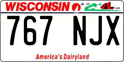 WI license plate 767NJX