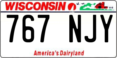 WI license plate 767NJY