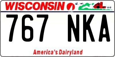 WI license plate 767NKA