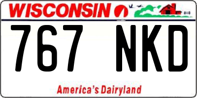 WI license plate 767NKD