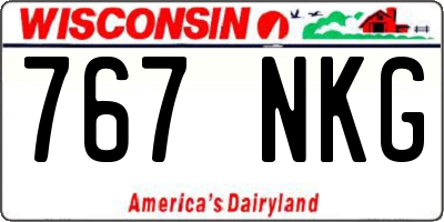 WI license plate 767NKG