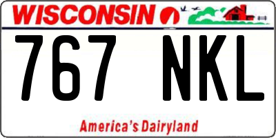 WI license plate 767NKL