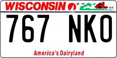 WI license plate 767NKO