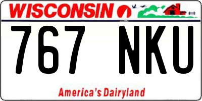 WI license plate 767NKU