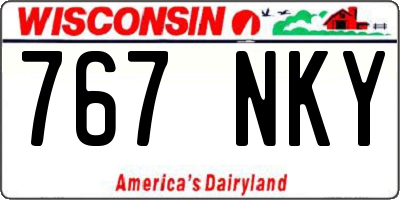WI license plate 767NKY