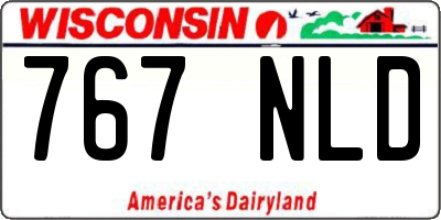 WI license plate 767NLD
