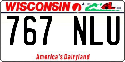 WI license plate 767NLU