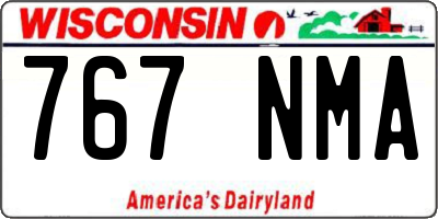 WI license plate 767NMA