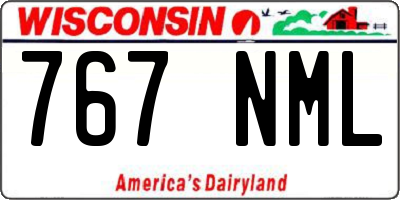 WI license plate 767NML
