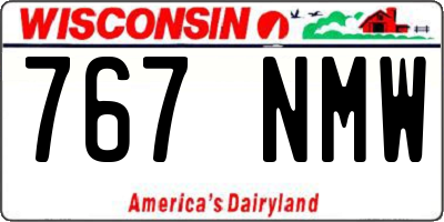 WI license plate 767NMW