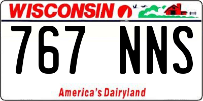 WI license plate 767NNS