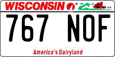 WI license plate 767NOF