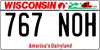 WI license plate 767NOH