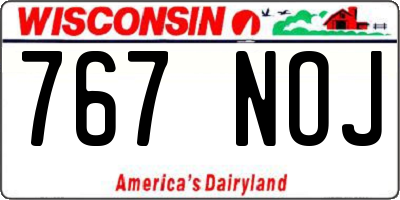 WI license plate 767NOJ