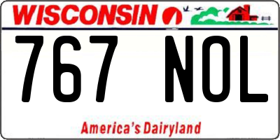WI license plate 767NOL