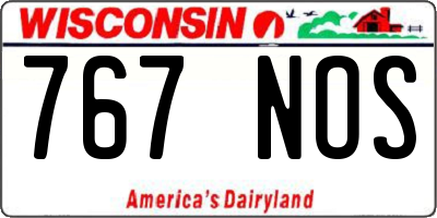WI license plate 767NOS