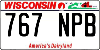 WI license plate 767NPB