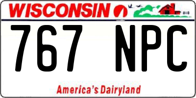 WI license plate 767NPC