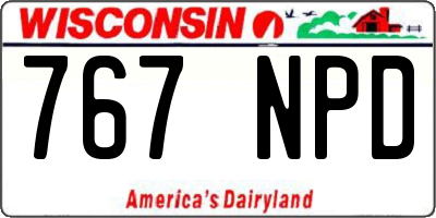 WI license plate 767NPD