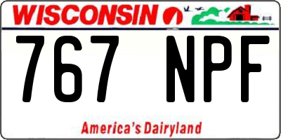 WI license plate 767NPF