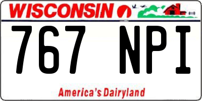 WI license plate 767NPI