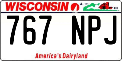 WI license plate 767NPJ