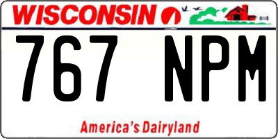 WI license plate 767NPM