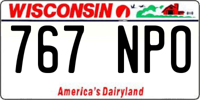 WI license plate 767NPO